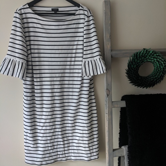 Talbots Dresses & Skirts - Talbot's Striped Flounce Sleeve Dress